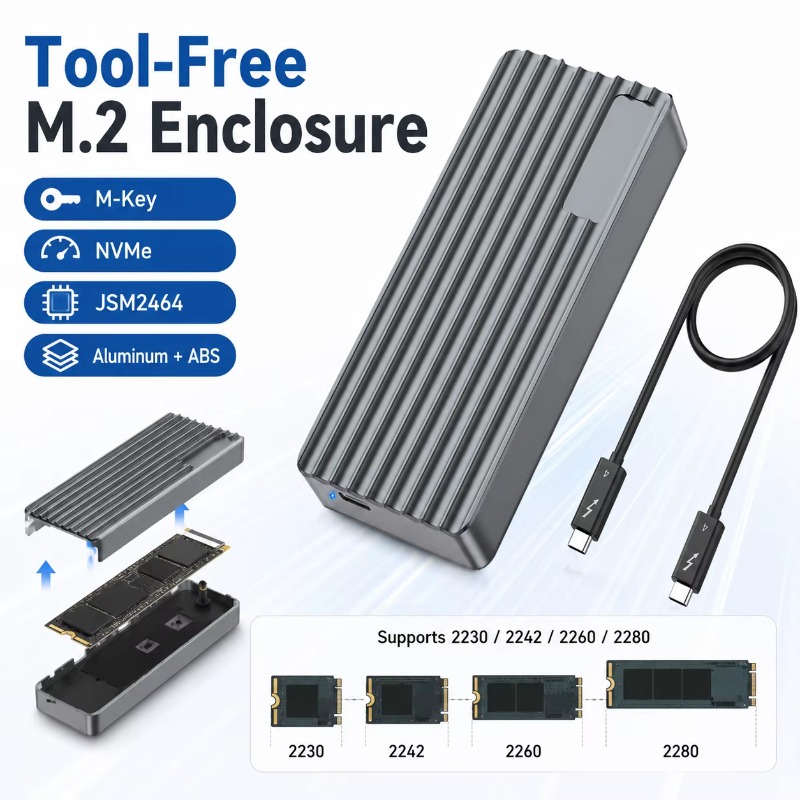TBT3/USB4 M.2 NVMe SSD Enclosu - External Ssd recension och pris
